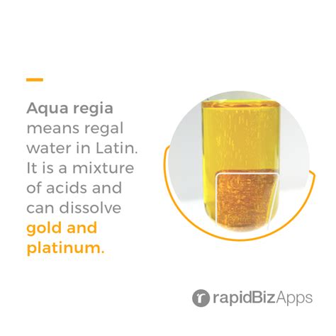 Aqua Regia Means Regal Water In Latin It Is A Mixture Of Acids And Can
