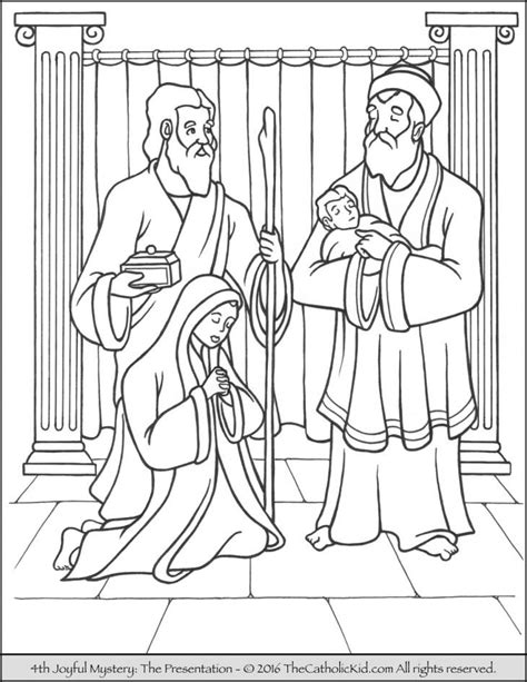 Joyful Mysteries Rosary Coloring Pages Presentation In The Temple