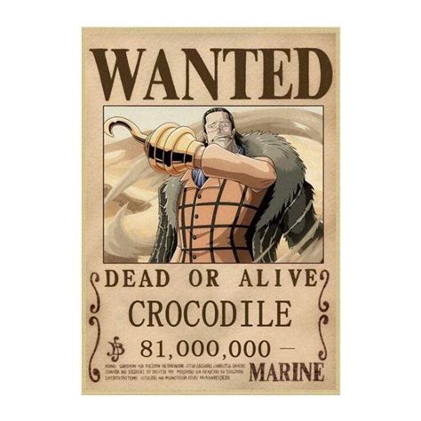 Avis De Recherche Crocodile Wanted | Décoration One Piece – Boutique