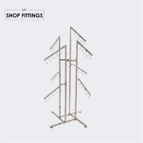 2 Tier Sloping Arm Chrome Bag Rail Stand My Shoplifttings