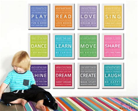 Children Wall Art Typography Prints Baby Nursery Art Prints Etsy