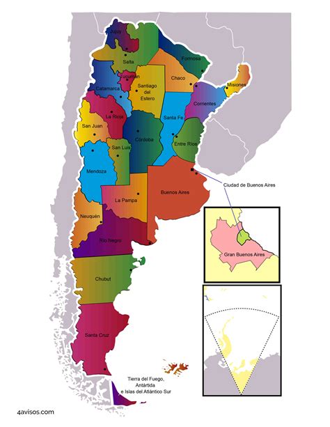 Mapa Político De La Argentina Para Colorear E Imprimir Pdf