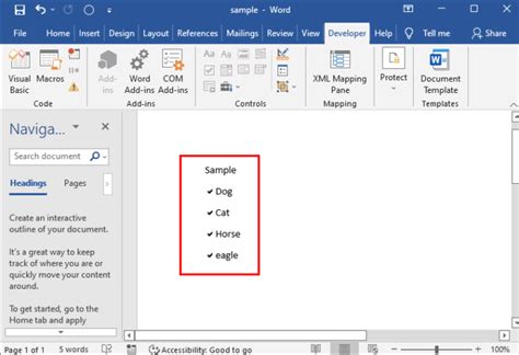 How To Insert A Checkbox Into Microsoft Word