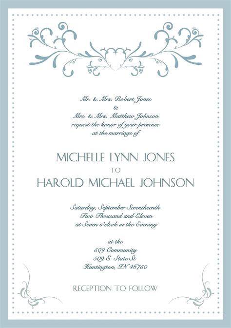 Sample Wedding Invitations