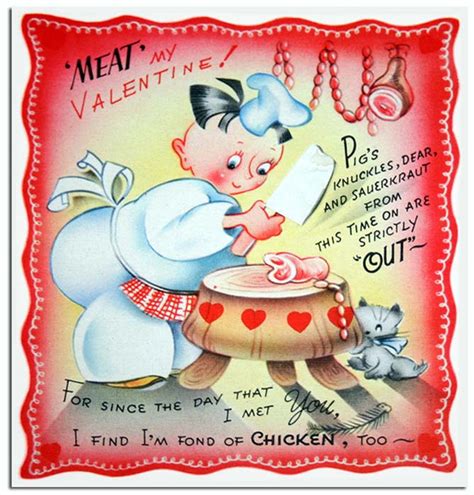Funny Vintage Valentine Cards Meat And Weapons Vintage Everyday