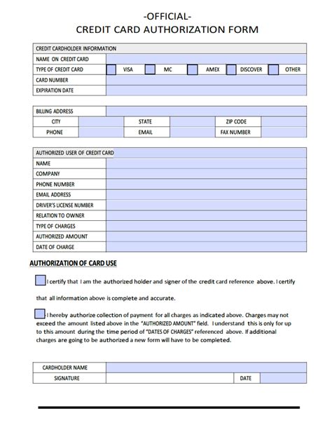 Finally, don't broadcast your credit card information in public, as criminals may overhear. Download Sample Credit Card Authorization Form Template | PDF | Word wikiDownload