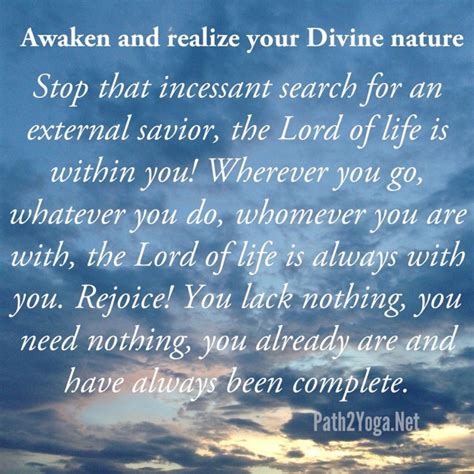 The joy, peace and comfort of abiding in christ. Awaken Sadhaka! And Realize Your Divine Nature | Path to Yoga