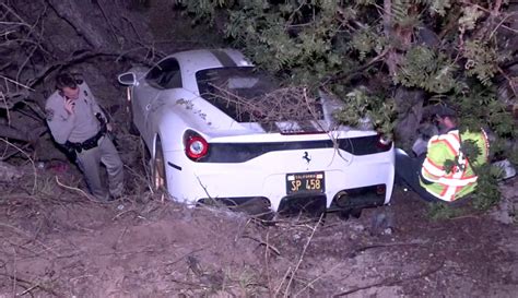 Ferrari Crashes Into Ravine After Driver Veers Off Brea Canyon Road To