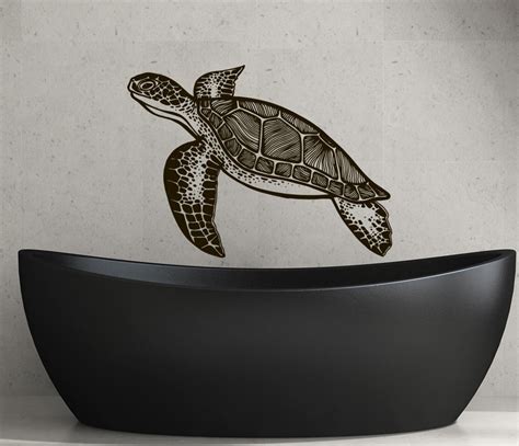 Turtle Wall Art Tortoise Vinyl Decals Tortoiseshell Sticker Etsy