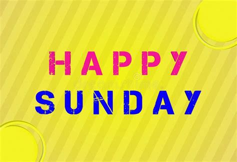 3d Illustration Happy Sunday Text Isolated On Yellow Background With