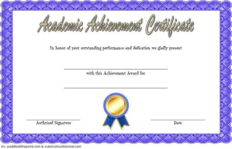 Academic Achievement Certificate Template Outstanding Academic