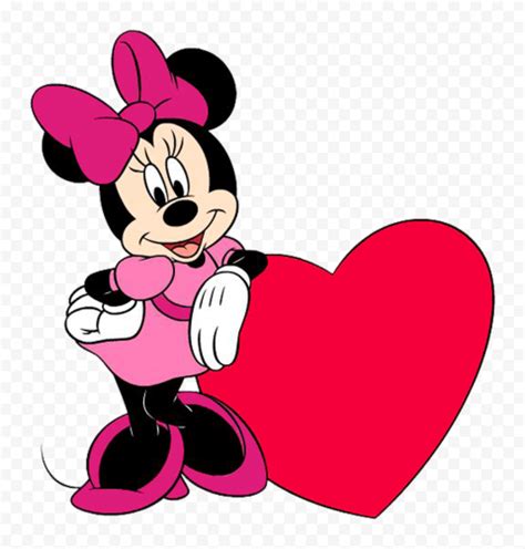 Minnie Mouse Valentines Day Red Heart Png Image Citypng
