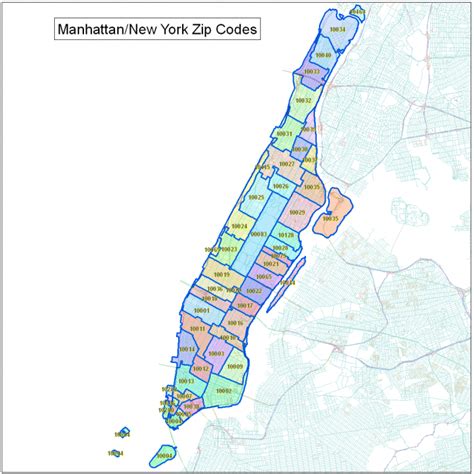 Zip Code Manhattan Map Tourist Map Of English