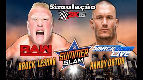Wwe Summerslam 2016 Brock Lesnar Vs Randy Orton Wwe 2k16 Youtube
