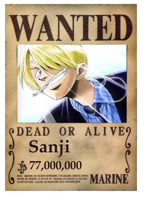 Cartaz De Procurado Do Sanji