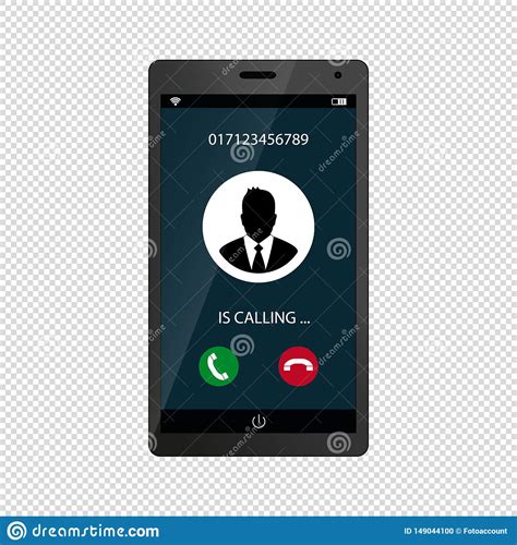 Mobile Phone Screen Call Concept Incoming Call Vector Illustration