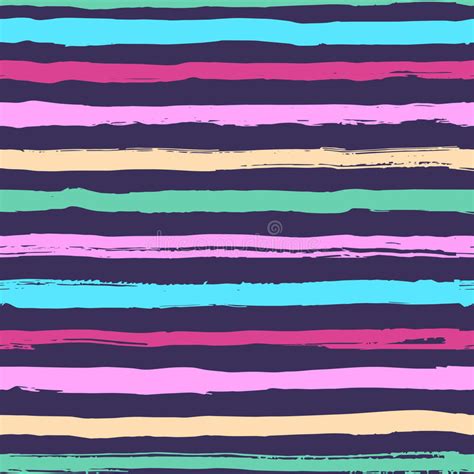 Striped Seamless Pattern Hand Drawn Colorful Stripes Brush Trendy