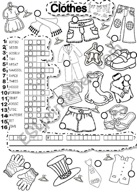 Clothes Puzzle Esl Worksheet By Im Lety
