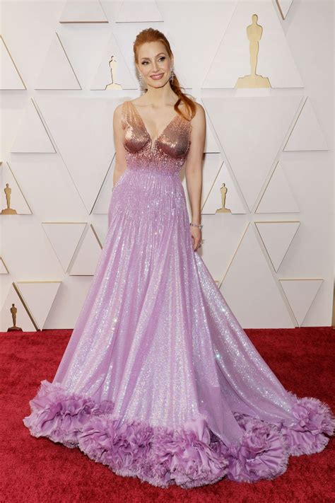 Jessica Chastain Oscars 2022 Red Carpet Celebmafia