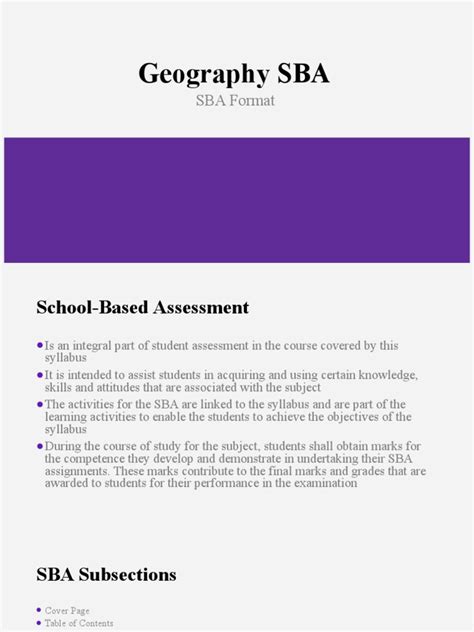 Geography Sba Format Pdf Map Educational Assessment