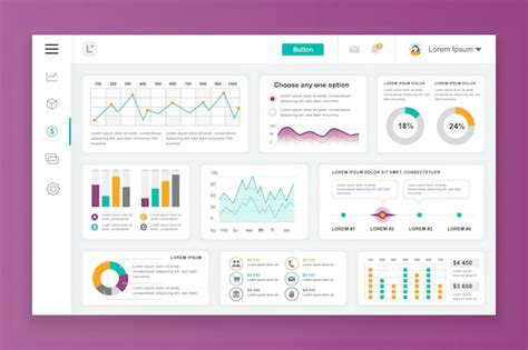 Premium Vector Dashboard Admin Panel Template With Infographic Elements