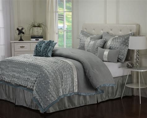 Shop 190 top silver comforter and earn cash back all in one place. Dannica 7 Piece Silver & Teal Ruffled Comforter Bedding ...