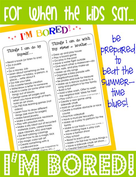 Im Bored 2550×3300 Pixels Im Bored Activities For Kids Bored List