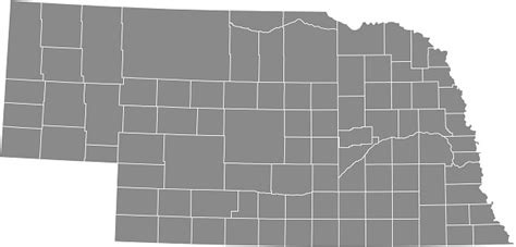 Scotts bluff towers 800 feet above the north platte river and is a landmark for the indigenous people. Nebraska County Map Vector Outline Gray Background Map Of ...