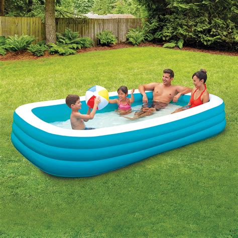 Inflatable Family Swimming Pool Deluxe Outdoor Swim Backyard Lounge Ebay