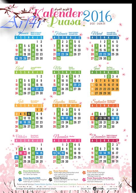 Berbagi Kalender 2016 Masehi