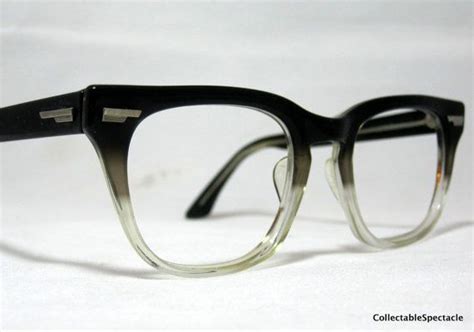 Vintage 50s 60s Mens Eyeglasses Gray Fade Horn Rim Frames Etsy Men S Eyeglasses