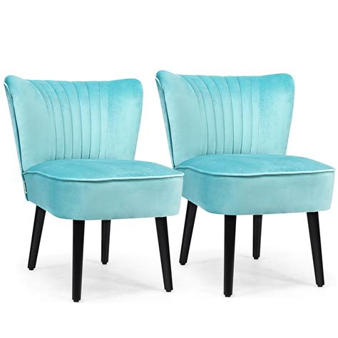 Roundhill furniture contemporary armless accent chair. Costway Set of 2 Armless Accent Chair Upholstered Leisure ...