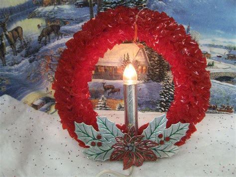 vintage red cellophane lighted christmas wreath very nice 706 christmas wreaths with lights