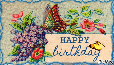 Vintage Happy Birthday Floral Quote Pictures Photos And Images For