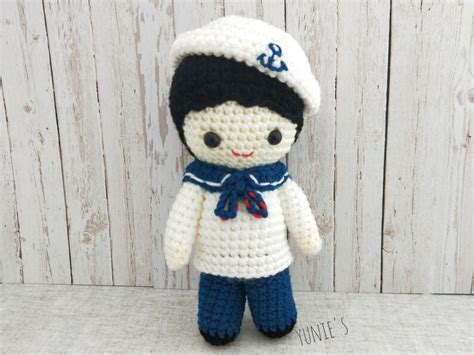 Crochet Pattern Doll Nautical Sailor Boy Doll Amigurumi Etsy