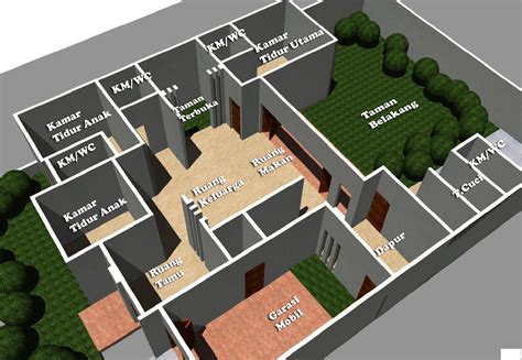 Pertama mari kita bahas denahnya. 44 Gambar Desain 3D Denah Rumah Minimalis 1 Lantai: Ruang ...
