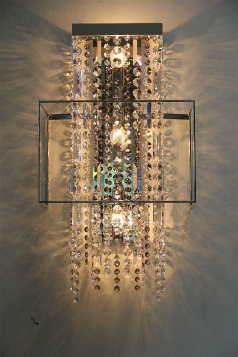 Crystal Wall Light With Metal Frame Shade Can Be Added Crystal Wall