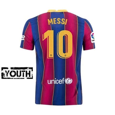 Purchase 2021 Barcelona Lionel Messi Youth Home Soccer Jersey Messi
