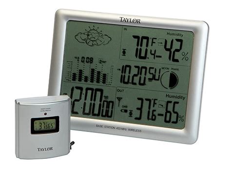 Taylor 1541 Wireless Weather Forecaster W Barometer Alarm Clock