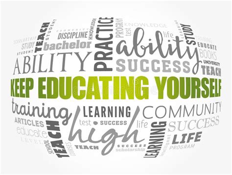 Keep Educating Yourself Word Cloud Collage Stock Illustration