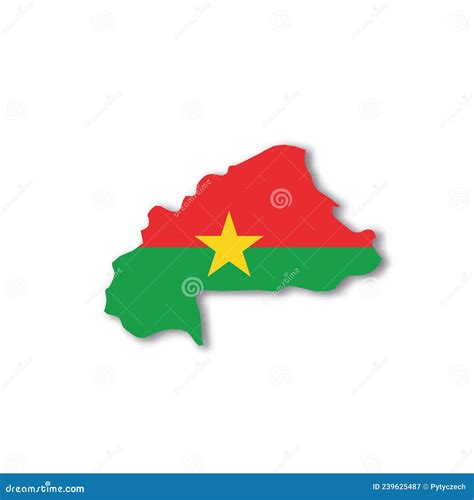 Bandiera Nazionale Del Burkina Faso Sotto Forma Di Carta Geografica