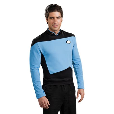 Star Trek Tng Deluxe Blue Uniform Shirt Costume Costume Shirts
