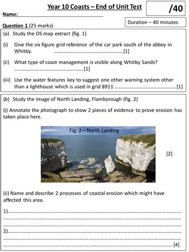 Coasts Revision Booklet And Test Teaching Resources