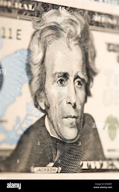 Portrait Of Andrew Jackson On The Twenty Dollar Bill Stock Photo Alamy