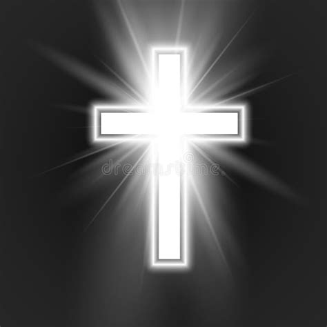 Cruz Branca Com Quadro E Símbolo Brilho Do Cristianismo Símbolo Da