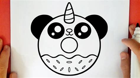 How To Draw A Cute Unicorn Panda Donut Easy Drawings Dibujos