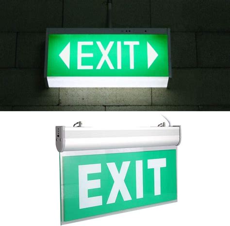 Emergency Exit Sign Acrylic Double Sided Green Compact Combo Exit Sign