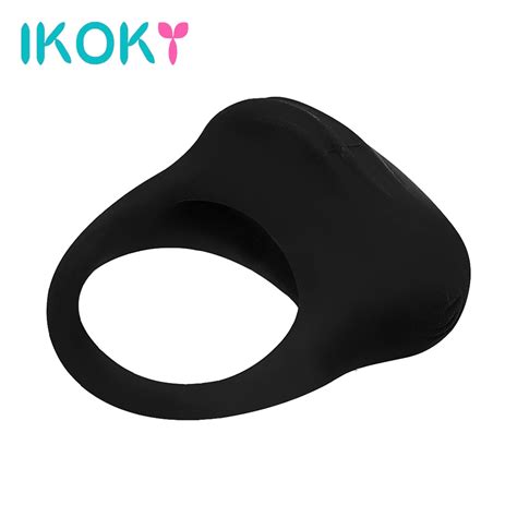 IKOKY Silicone Vibrator Ring Cock Ring Delay Ejaculation Vibrator Ring Adults Products Penis