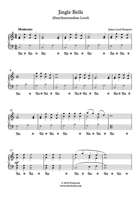 Welcome to one of the most comprehensive sheet music collections on the web. Piano Sheet Music Jingle Bells (Easy/Intermediate Level) (Pierpont)