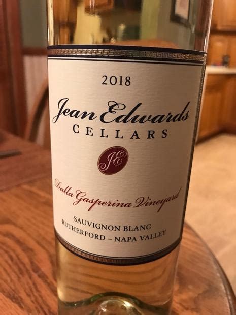 2018 Jean Edwards Cellars Sauvignon Blanc Dalla Gasperina Vineyard Usa